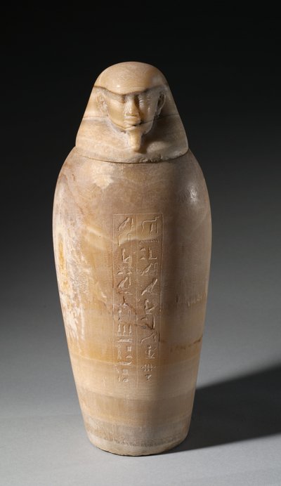 Canopic burk med manshuvud, 664-525 f.Kr av Egyptian 26th Dynasty