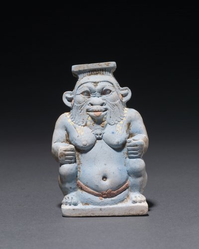 Kosmetisk burk i form av guden Bes, 664-525 f.Kr av Egyptian 26th Dynasty
