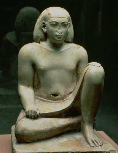 Hukande figur av Bes (kalksten) av Egyptian 26th Dynasty