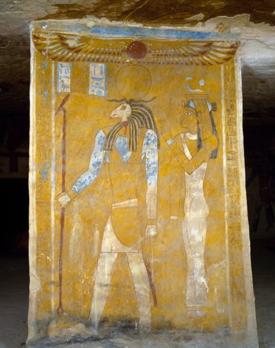 Väggmålningar från Tomb of Pa Nentwy, Bahariya Oasis, Giza, Egypten. Egyptisk civilisation, 26:e dynastin, 663-525 f.Kr. av Egyptian 26th Dynasty