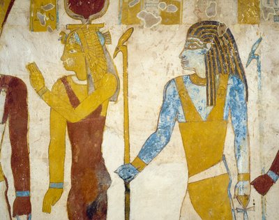 Väggmålningar från Tomb of Pa Nentwy, Bahariya Oasis, Giza, Egypten. Egyptisk civilisation, 26:e dynastin, 663-525 f.Kr. av Egyptian 26th Dynasty