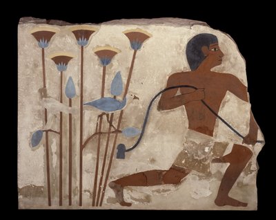 Fågelsnarring, relief från Nefermaats grav, Gamla kungariket, c.2620 f.Kr. (målad stuckaturrelief) av Egyptian 4th Dynasty