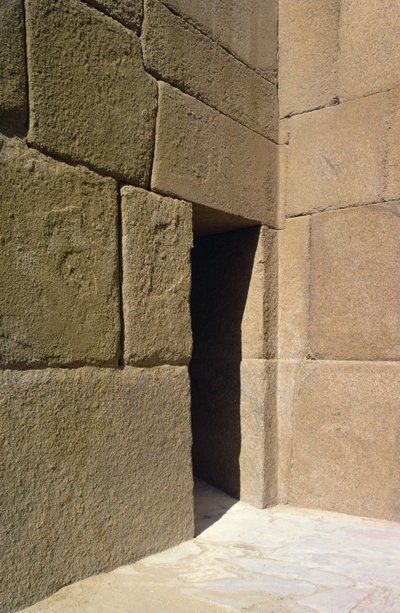 Granitmurar från daltemplet i Khafre, Gamla kungariket av Egyptian 4th Dynasty
