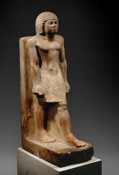 Stridande figur, c. 2575–2465 f.Kr. (målad kvartsit) av Egyptian 4th Dynasty