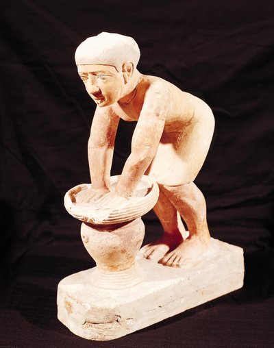 Modell av en man som gör öl, från Saqqara, Gamla kungariket av Egyptian 5th Dynasty