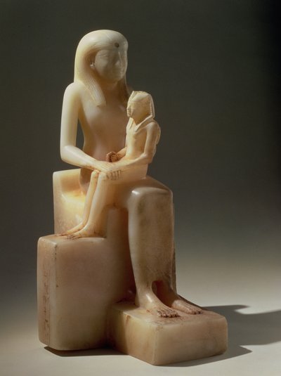Pepy II och hans moder drottning Meryreankhnes, möjligen från Saqqara, Gamla kungariket (kalcit) av Egyptian 6th Dynasty Egyptian 6th Dynasty