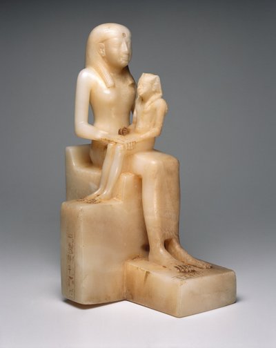 Pepy II och hans moder drottning Meryreankhnes, möjligen från Saqqara, Gamla kungariket (kalcit) av Egyptian 6th Dynasty Egyptian 6th Dynasty