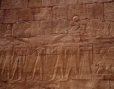 Egyptisk antiken: relief från templet Karnak (Karnak), Luxor, Egypten av Egyptian Egyptian