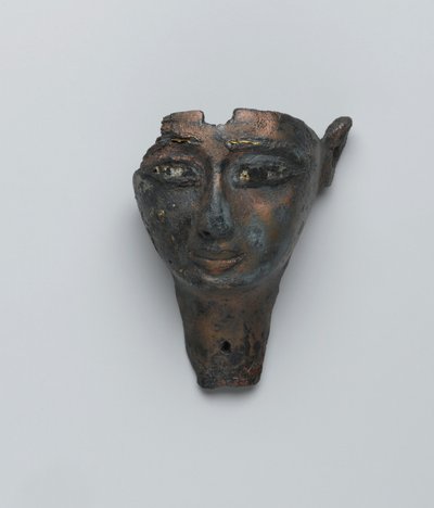 Ansikte från en sammansatt staty, tredje mellanperioden-sen period (brons) av Egyptian Egyptian