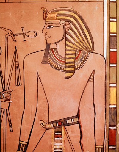 Kung Amenhotep II (Amenophis II) (fresk av Egyptian Egyptian