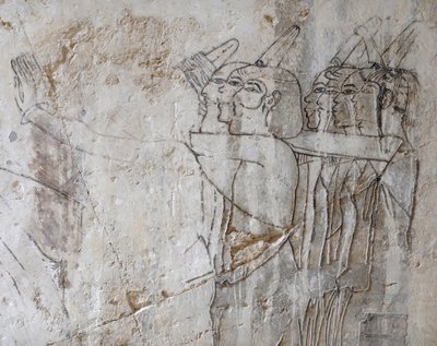 Skissteckning av en grupp män, Ramoses grav av Egyptian Egyptian