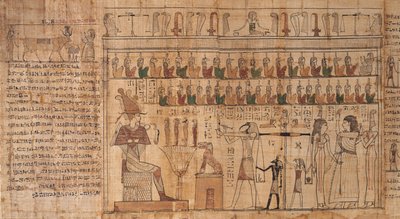 Tsekhons dödbok, detalj, vägning av själar (psykostas), -664 till -332 (papyrus) av Egyptian Egyptian