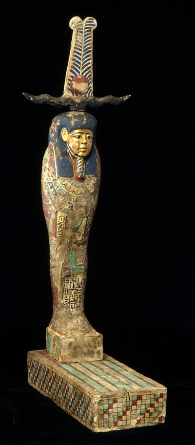 Companion Statue, 332-30 BC (trä, polykrom och guld) av Egyptian Ptolemaic Period