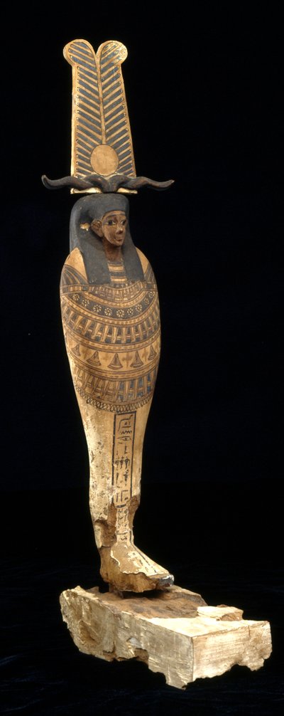Figur av Ptah-Sokar-Osiris, 332-30 f.Kr. (trä, polykrom och guld) av Egyptian Ptolemaic Period