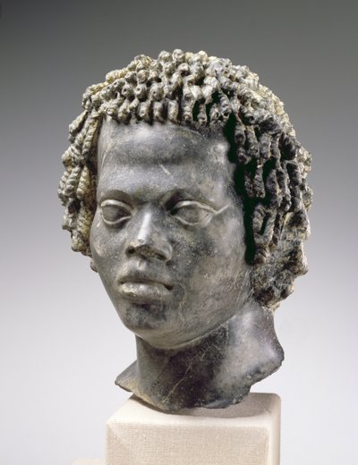 Huvud av en svart man, slutet av andra århundradet f.Kr. (marmor) av Egyptian Ptolemaic Period
