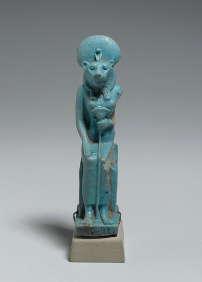 Sittande figur av Sekhmet, 305-30 f.Kr. (glaserad fajans) av Egyptian Ptolemaic Period