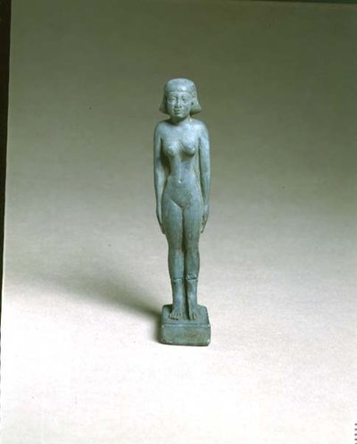 Statyett av en gudomlig gemål (fajans) av Egyptian Ptolemaic Period
