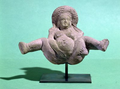Statyett av en födande kvinna, given till gravida kvinnor för en framgångsrik förlossning, från Alexandria (terrakotta) av Egyptian Ptolemaic Period