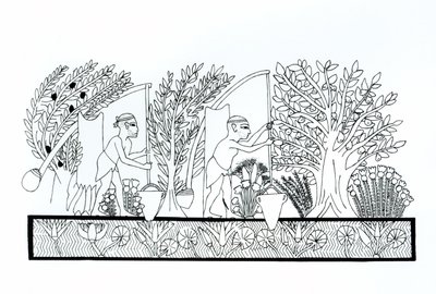 En gammal egyptisk trädgård av Egyptian School