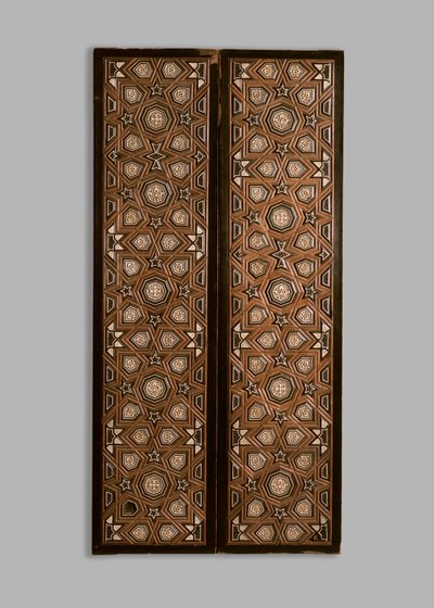 Två paneler inlagda med elfenben och ebenholts, 1300-tal av Egyptian School