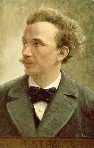 Vykort av Richard Strauss (1864-1949) c.1914 (lito i färg) av Eichhorn Eichhorn