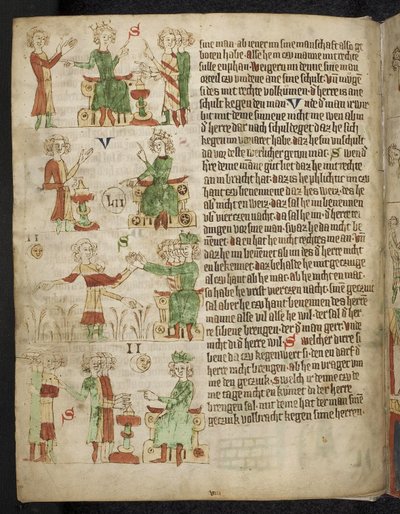 Feodal lag. Från Heidelberg Sachsenspiegel, 1300-talet av Eike von Repgow