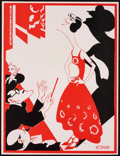 Karikatyr av den engelska skådespelerskan Gracie Fields, av Einar Nerman (1888-1983), från The Tatler, nr 1411, 11 juli av Einar Nerman