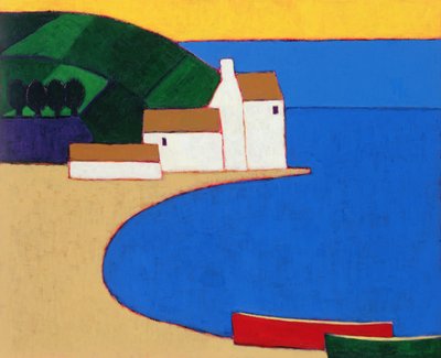 Bay i södra Bretagne, 2004 (akryl på papper) av Eithne Contemporary Artist Donne