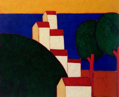 I de provensalska alperna, 1999 (akryl på papper) av Eithne Contemporary Artist Donne