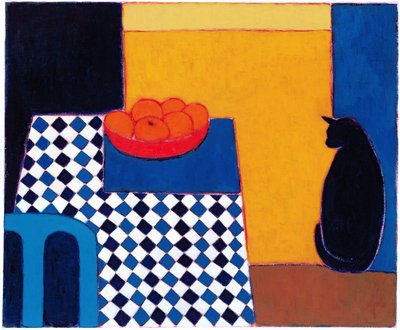 Stilleben med Boris, 2002 (akryl på papper) av Eithne Contemporary Artist Donne