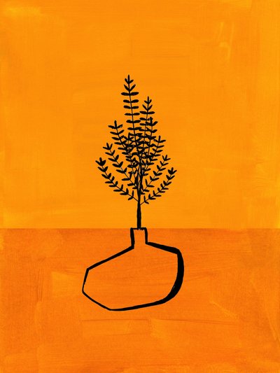Orange minimalistisk växt av Ejaaz Haniff