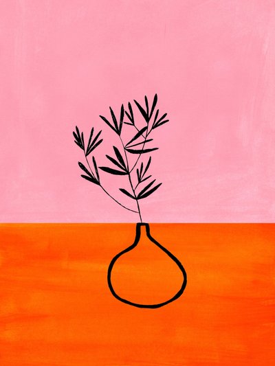 En växt i livfull rosa-orange färg av Ejaaz Haniff