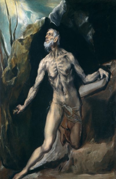 Sankt Hieronymus, ca 1610-1614 (olja på duk) av El (1541-1614) Greco