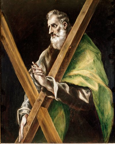 Apostolatet för katedralen i Toledo: Saint Andre the Apotra. Målning av Domenikos Theotokopoulos dit El Greco (1540-1614) av El Greco