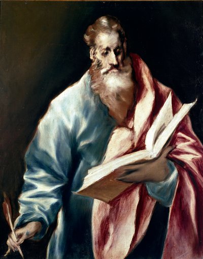 Sankt Matteus. Målning av Domenikos Theotokopoulos till höger El Greco (1540-1614) av El Greco