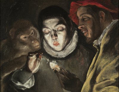 La fable - Peinture de Dominicos Theotokopoulos dit Le Greco (1541-1614), huile sur toile (50,5x63,6 cm), vers 1580 - (Fabeln, olja på duk av El Greco) - Museo del Prado, Madrid (Espagne) av El Greco
