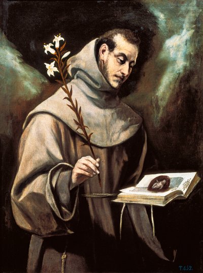 Porträtt av Sankt Antonius av Padua av El Greco
