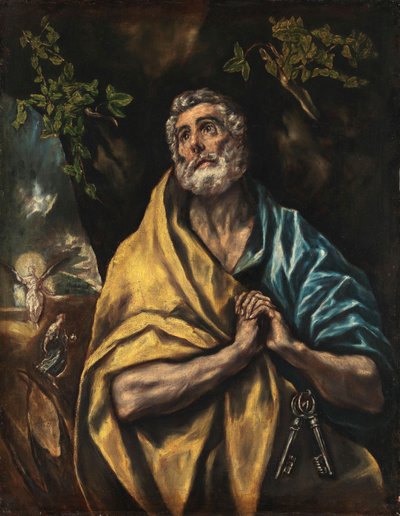 Sankt Peter Repentant, ca 1590 (olja på duk) av El Greco