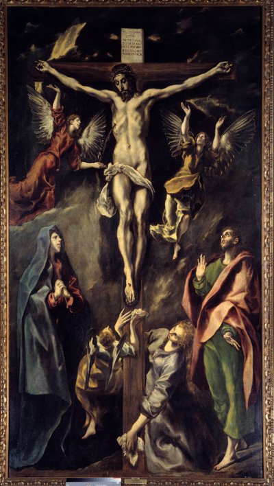 Korsfästelsemålningen av Domenikos Theotokopoulos dit El Greco (1541-1614) 1600-talets sön. 3,12x1,69 m Madrid, Pradomuseet av El Greco