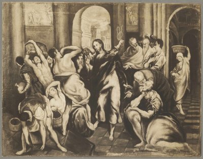 Kristus driver ut penningväxlarna ur templet av El Greco