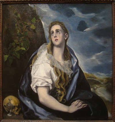 Spanska:  Magdalena penitente (El Greco, Worcester) Den botfärdiga Magdalena av El Greco