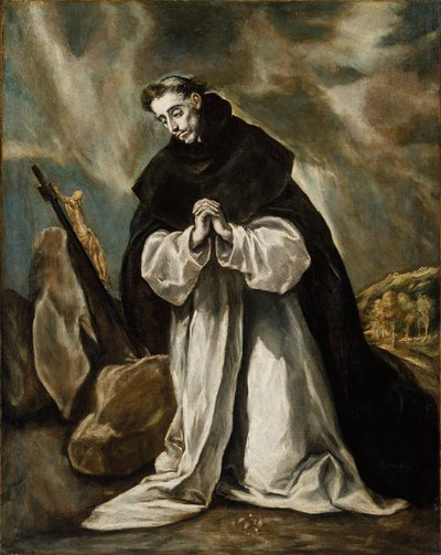 Spanska: Santo Domingo orante (Tipo-I) Den helige Dominikus i bön av El Greco