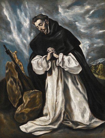 St Dominikus i bön av El Greco
