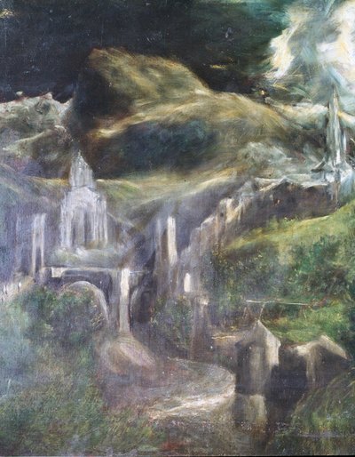 Den obefläckade befruktningens detalj av Toledo 1607-13 olja på duk se 90015 av El Greco