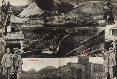 Khibiny. Illustration från USSR Builds Socialism, 1933. av Eliezer Markowich Lissitzky