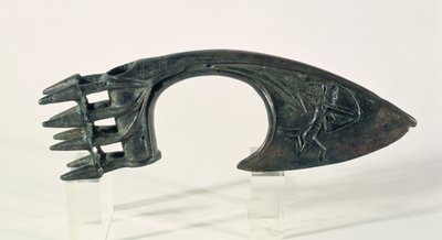 Yxblad som föreställer en bågskytt, möjligen från Lorestan, Iran, sent 2:a eller tidigt 1:a årtusendet f.Kr. (brons) av Elamite