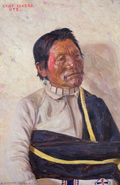 Chief Severo (olja på duk) av Elbridge Ayer Burbank