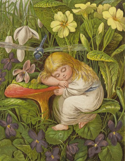 Men han sänktes bara i en dröm av glädje (färg litho) av Eleanor Fortescue Brickdale