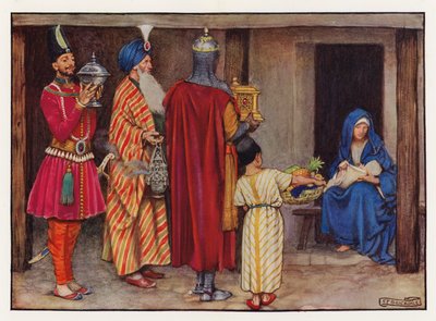 Carols: The Kings from Orient (färg litho) av Eleanor Fortescue Brickdale