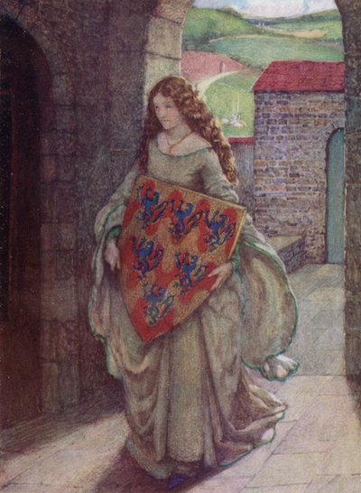 Elaine (färg litho) av Eleanor Fortescue Brickdale